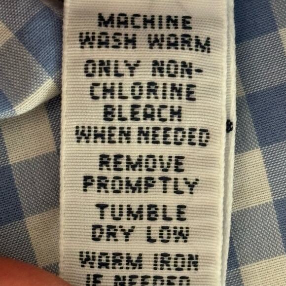 Polo Ralph Lauren Men Long Sleeve Button Down Shirt Medium Blue/ White Checkered - Picture 4 of 9